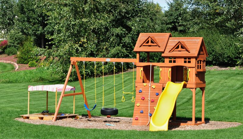 Wooden Swing Set Installation in Conroe, TX